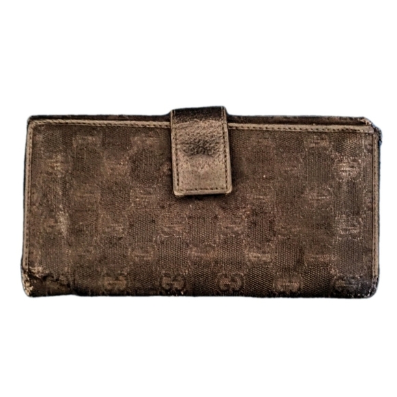 Gucci Dark Brown Monogram Clutch - Picture 2 of 5